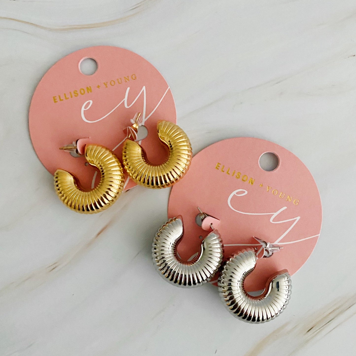 Full Body In Pleats Hoop Earrings - Aaria Tees