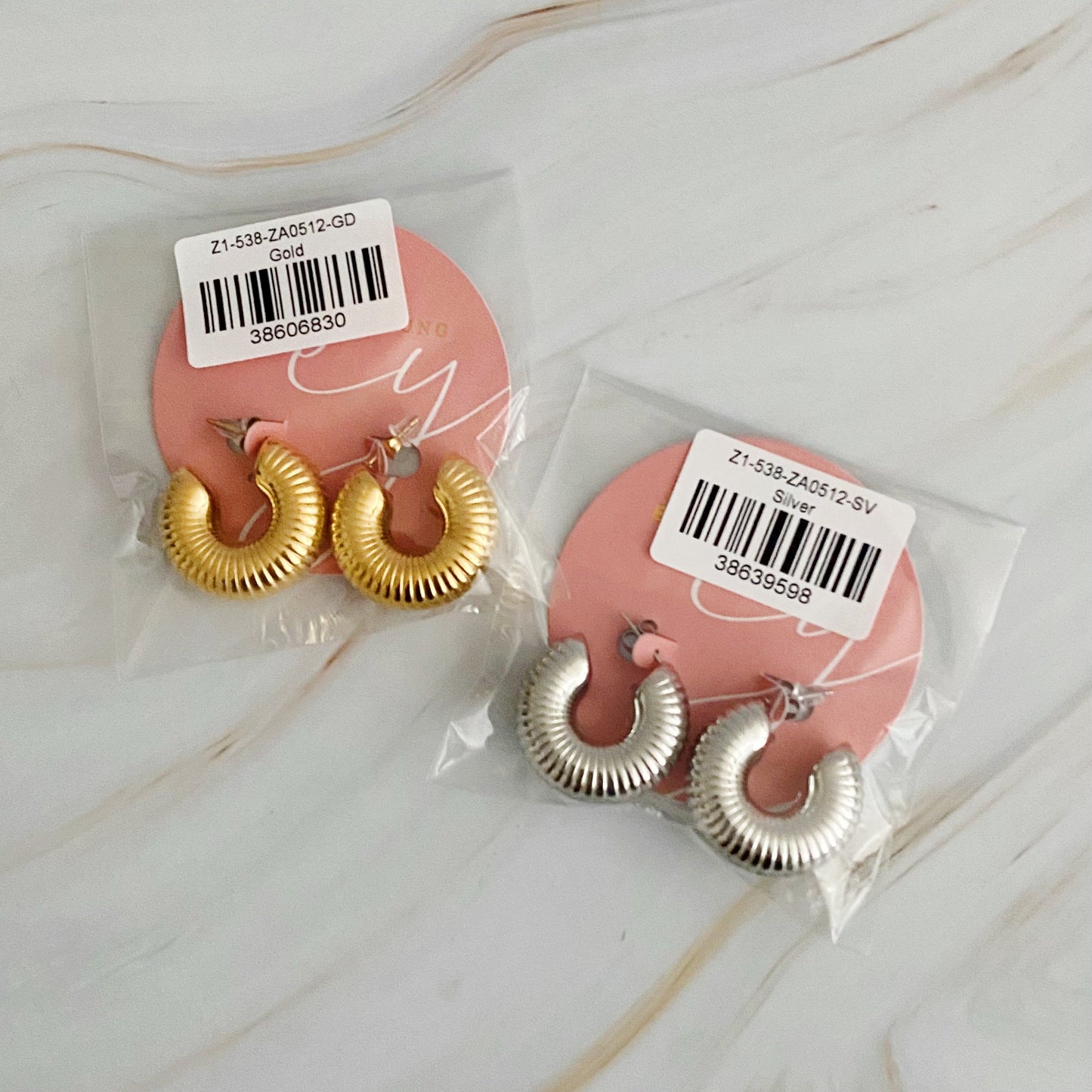 Full Body In Pleats Hoop Earrings - Aaria Tees