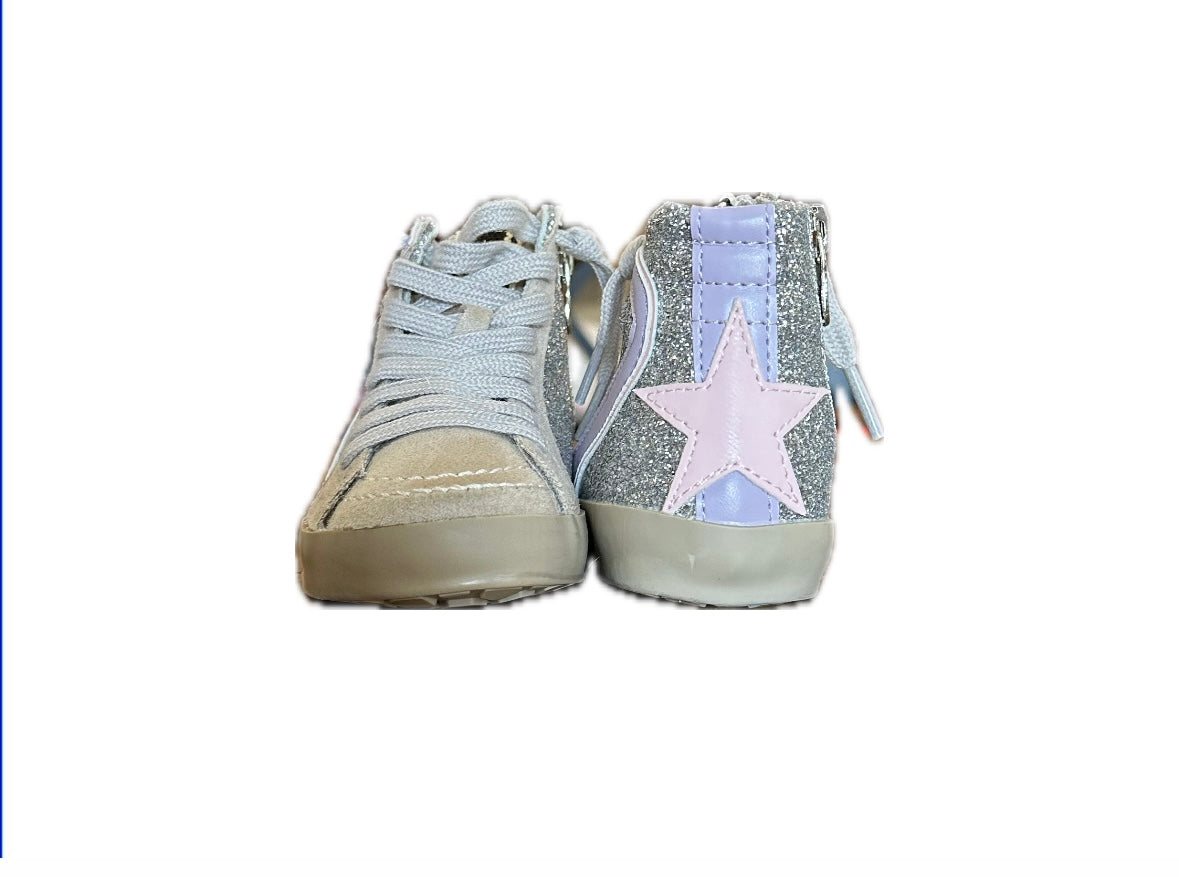 Rooney Toddler Sneakers in Silver Glitter