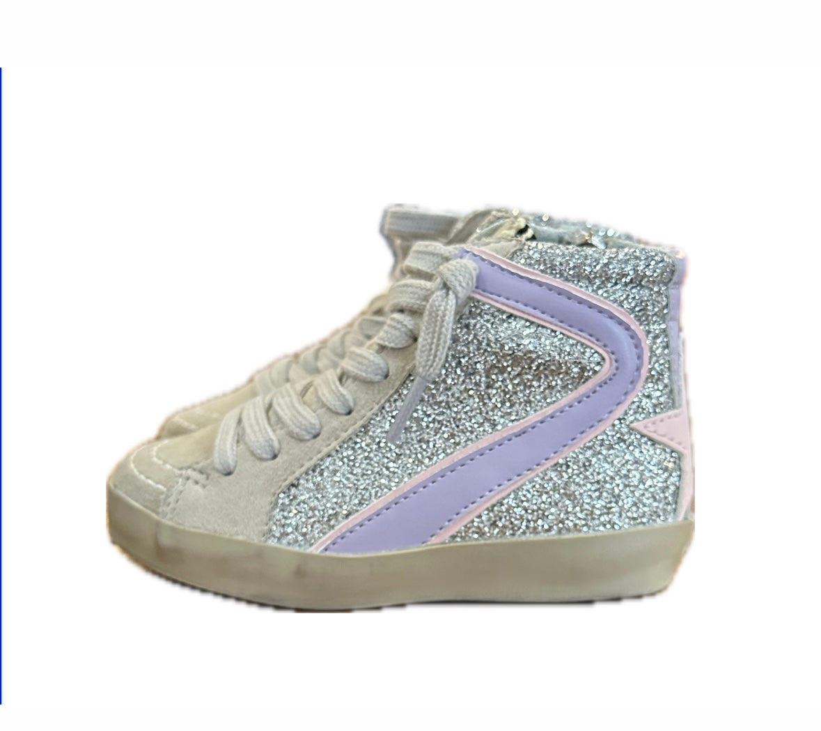Rooney Toddler Sneakers in Silver Glitter