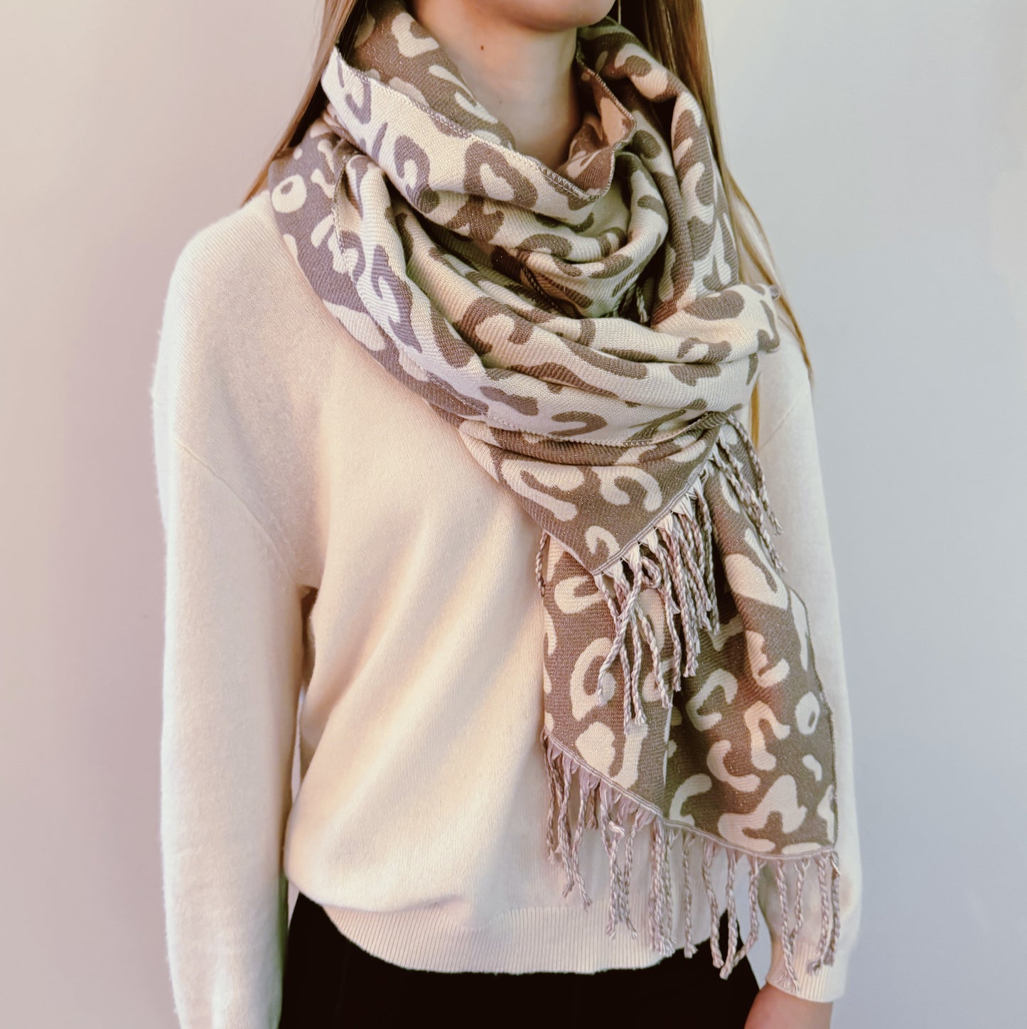 On Trend Leopard Pattern Scarf - Aaria Tees Aaria Tees