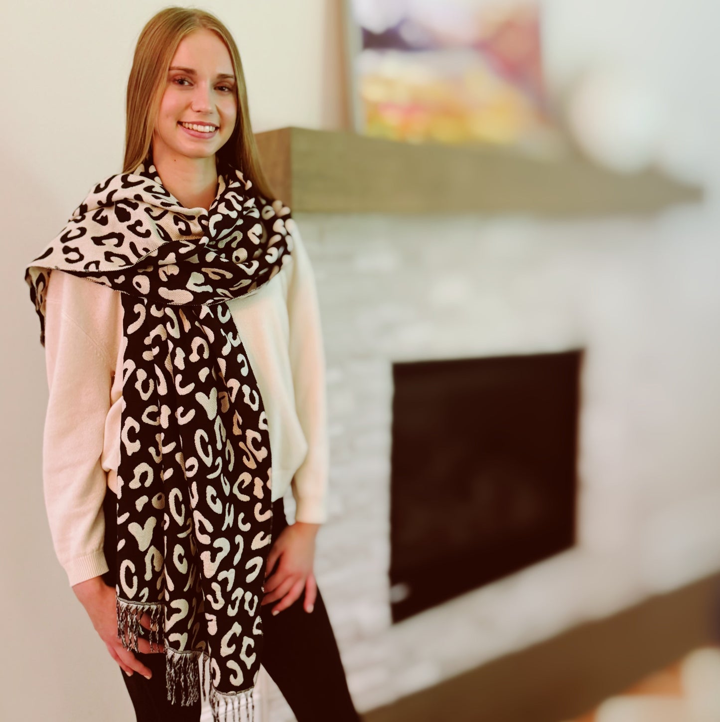 On Trend Leopard Pattern Scarf - Aaria Tees Aaria Tees