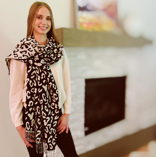 On Trend Leopard Pattern Scarf - Aaria Tees