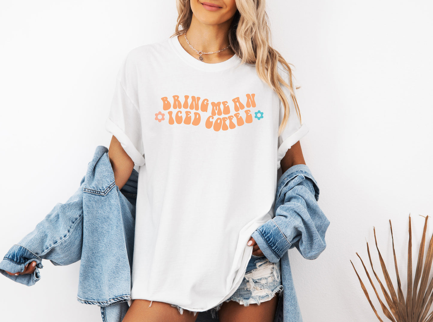 Bring me an Iced Coffee Latte Summer Garment Dyed T Shirt