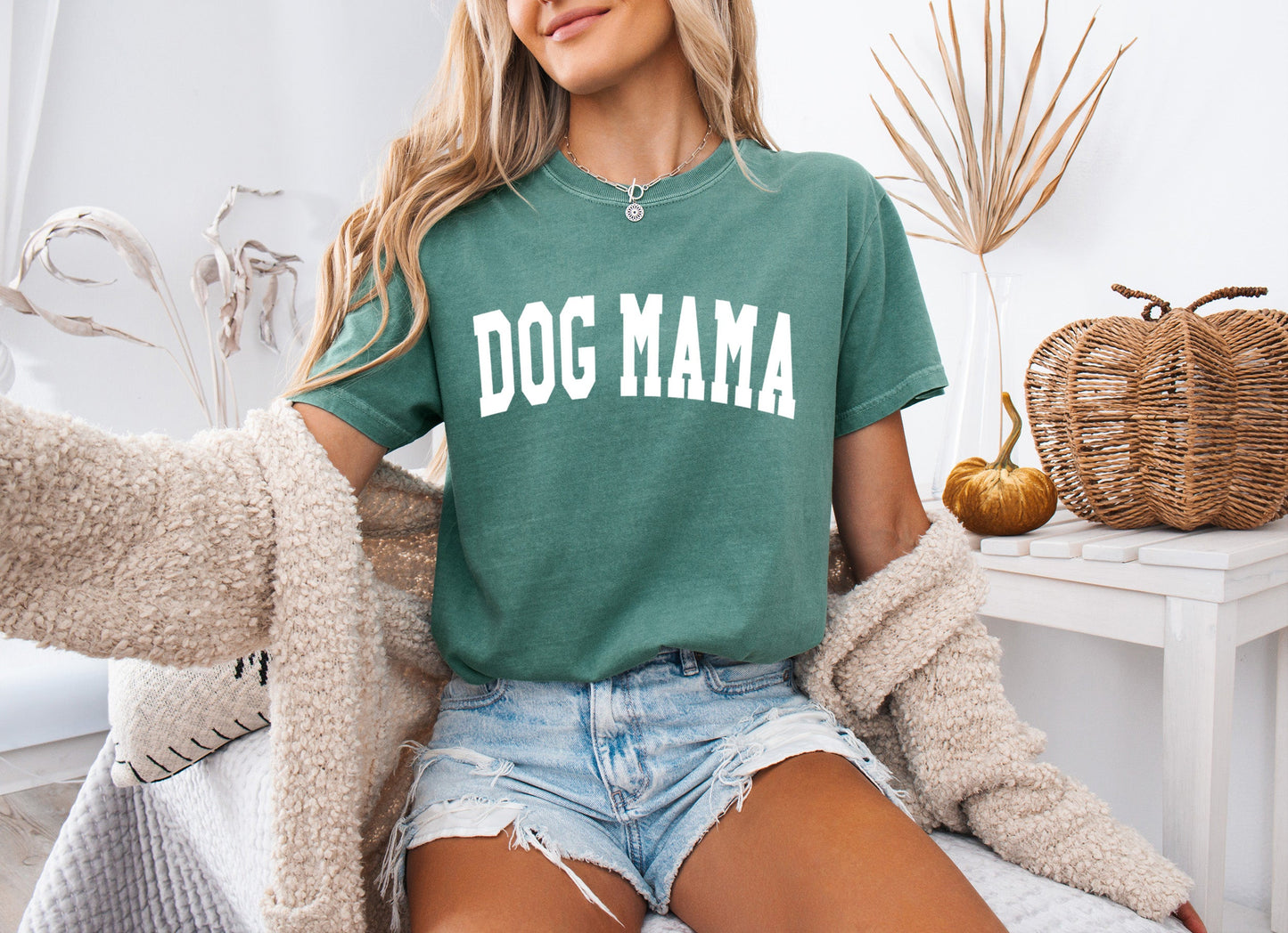 Dog Mama Comfort Colors Garment Dyed T Shirt (Condensed Font)