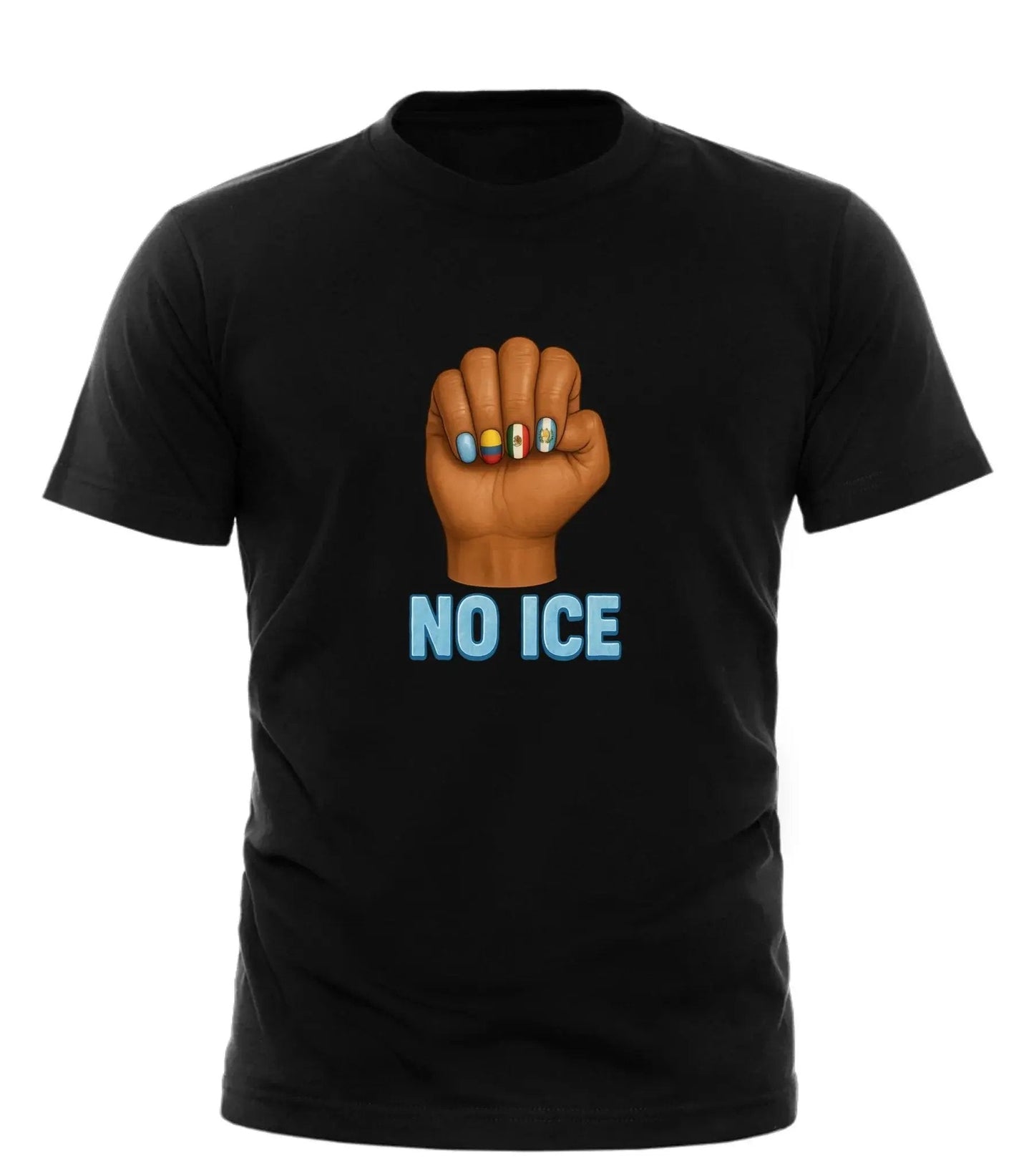 GOOD TROUBLE FASHION No Ice Tee Shirt with Bold Fist Design