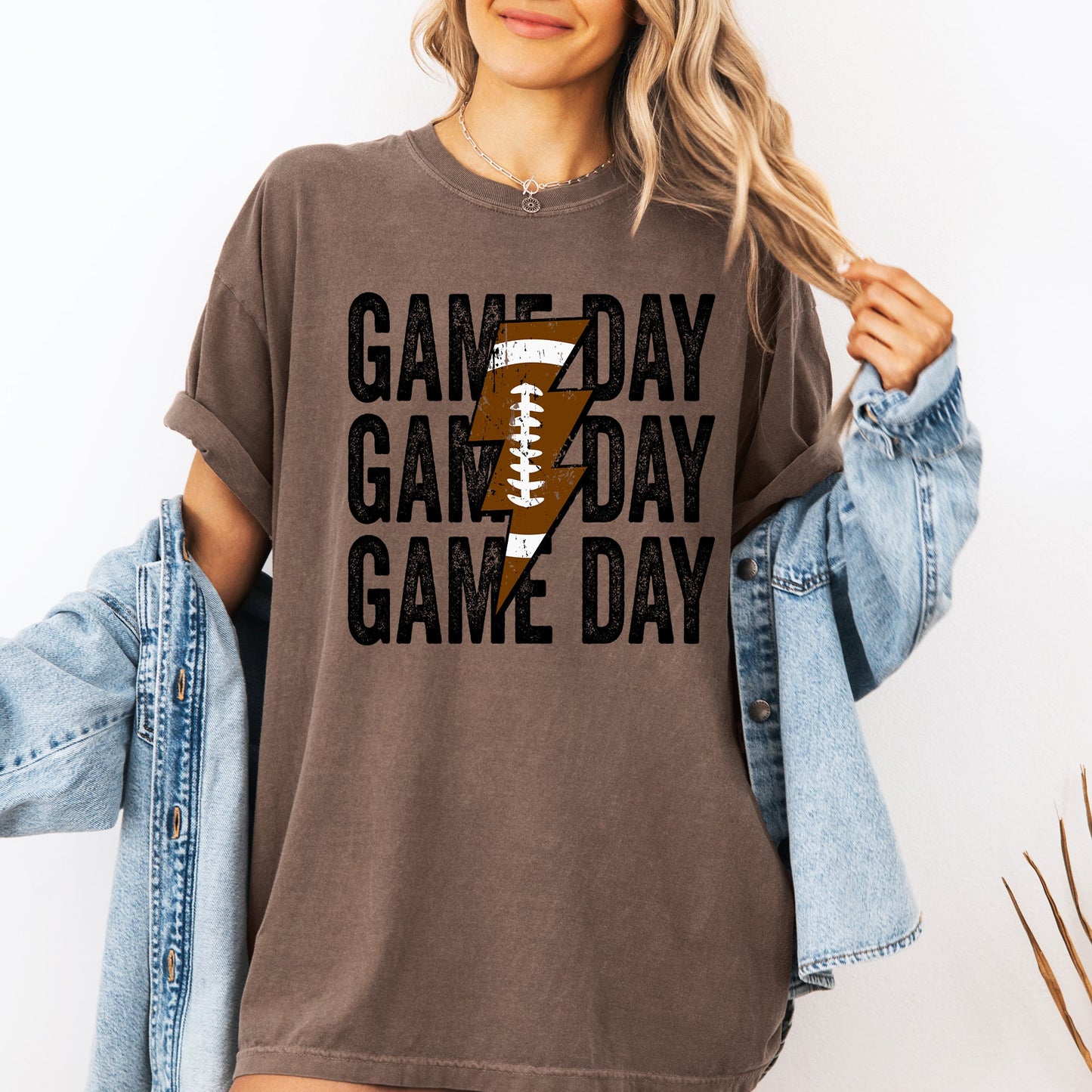 Game Day, Lightening Bolt, Football, Sports, Big Game, Touchdown, Tailgate Party Tshirt Comfort Colors T-Shirt