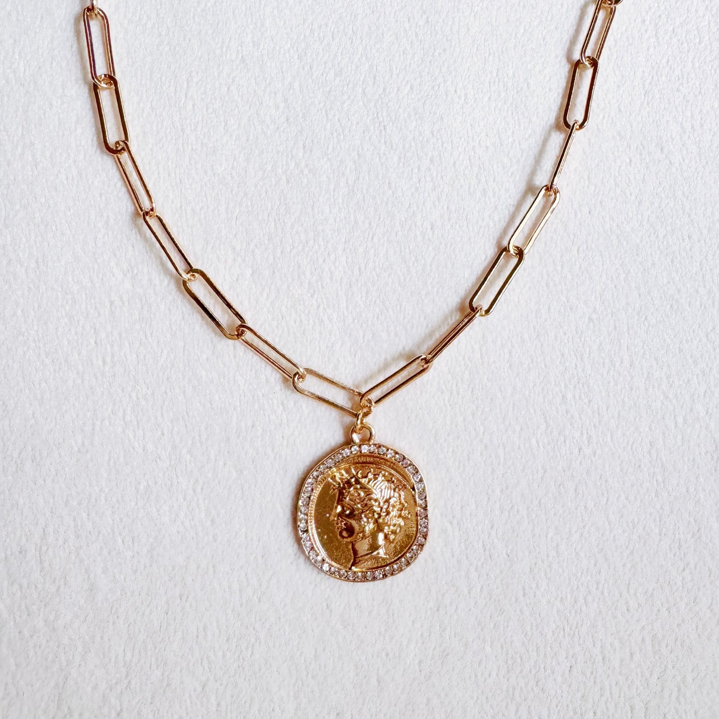 Glam Edge Coin Link Chain Necklace - Aaria Tees