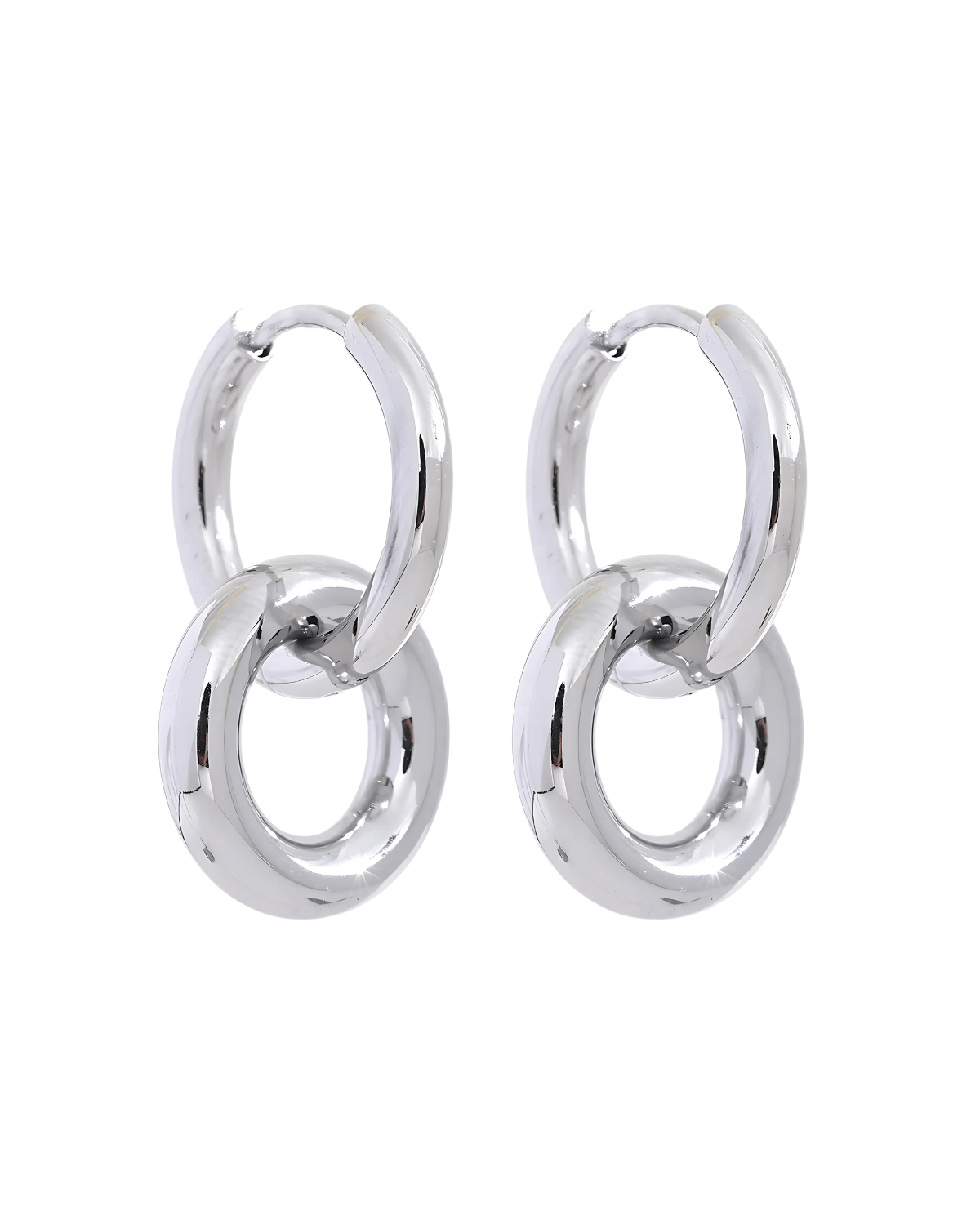 Gold Hoops Earrings - Double Circle - Aaria Tees