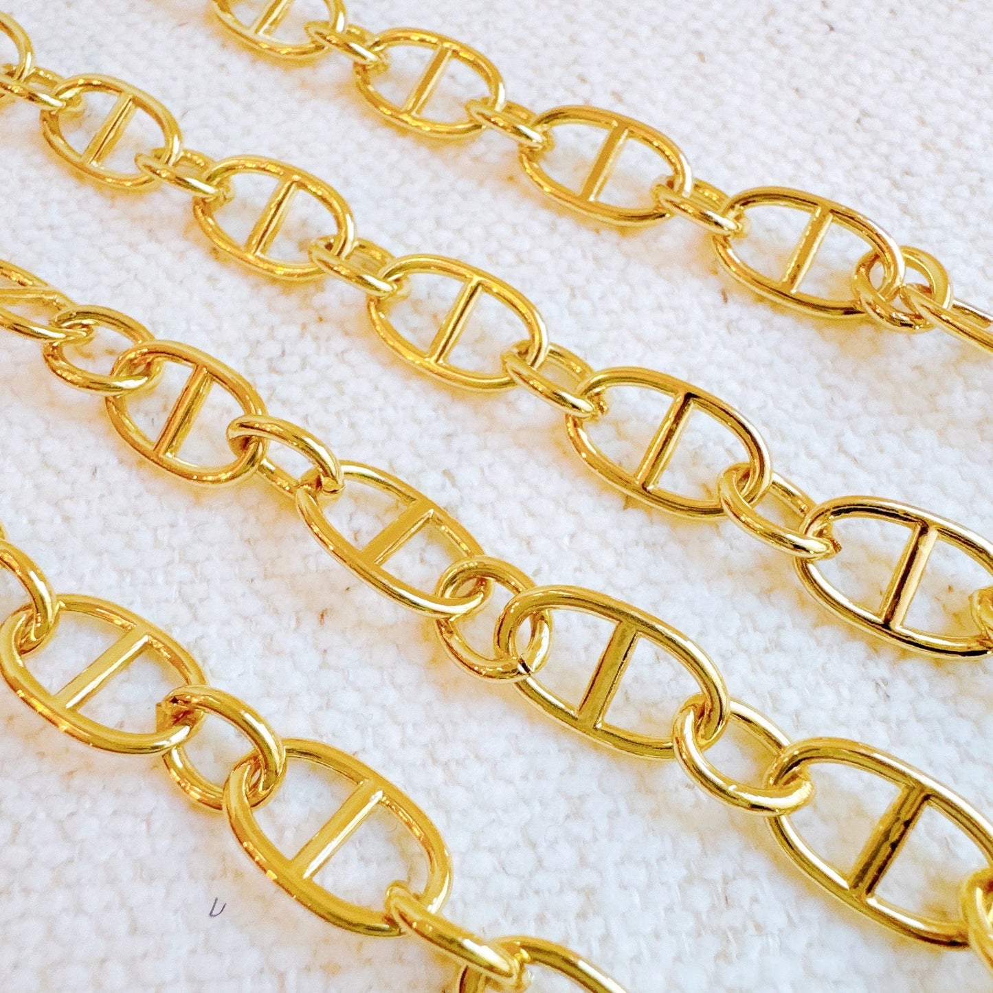 Golden Bit Linked Longer Chain Necklace - Aaria Tees