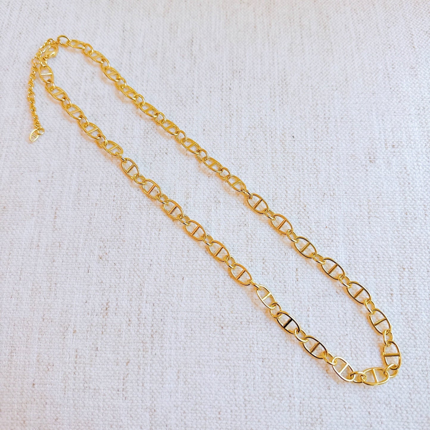 Golden Bit Linked Longer Chain Necklace - Aaria Tees