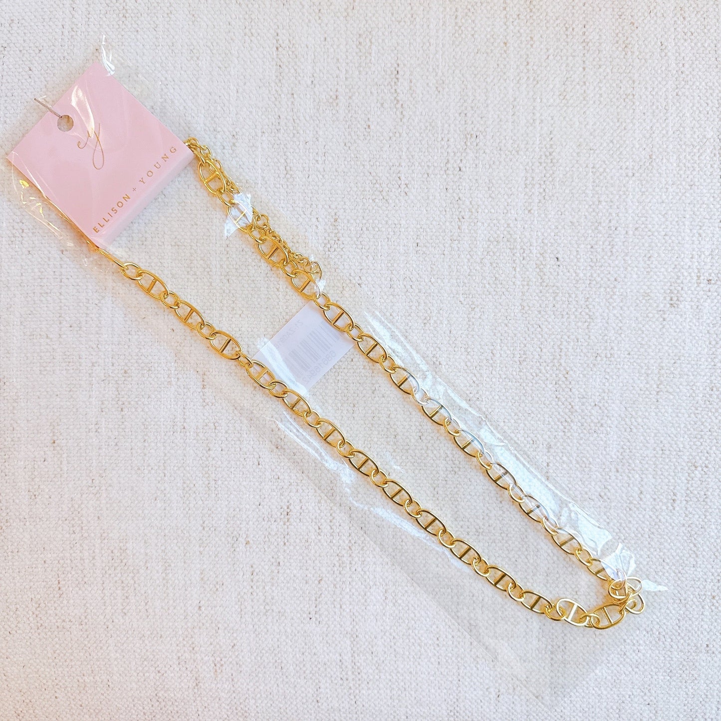 Golden Bit Linked Longer Chain Necklace - Aaria Tees