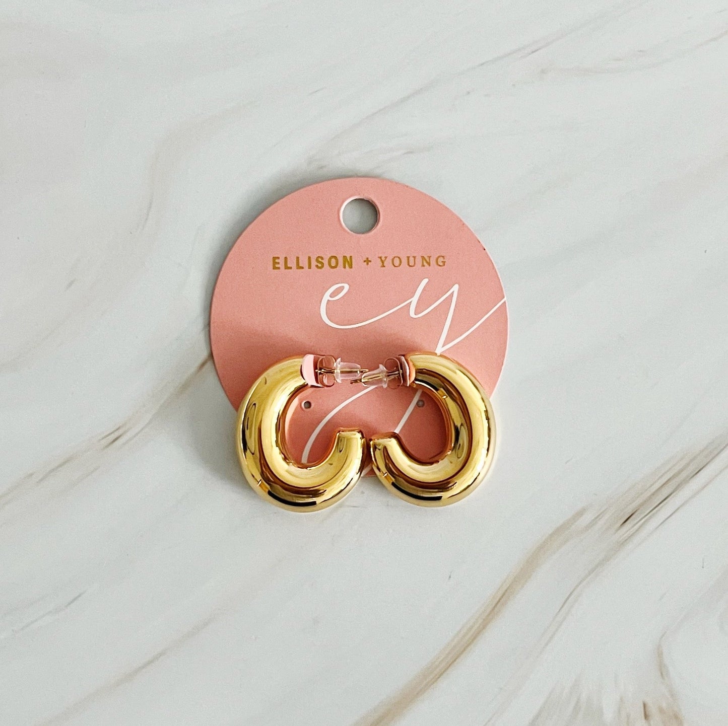 Golden Object Oval Hoop Earrings - Aaria Tees