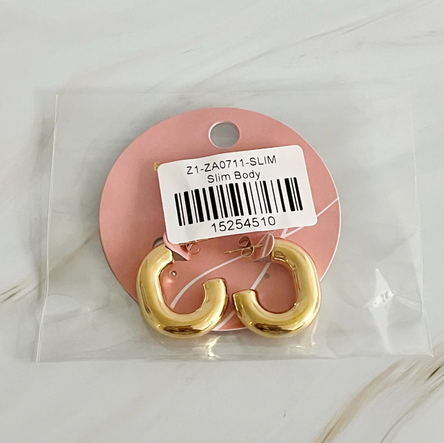 Golden Object Oval Hoop Earrings - Aaria Tees