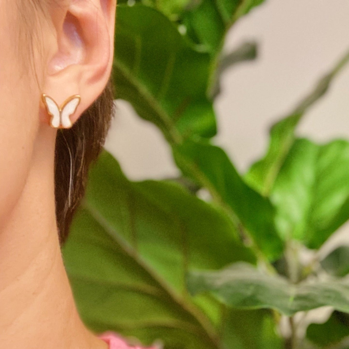 Golden Shell Butterfly Earrings - Aaria Tees