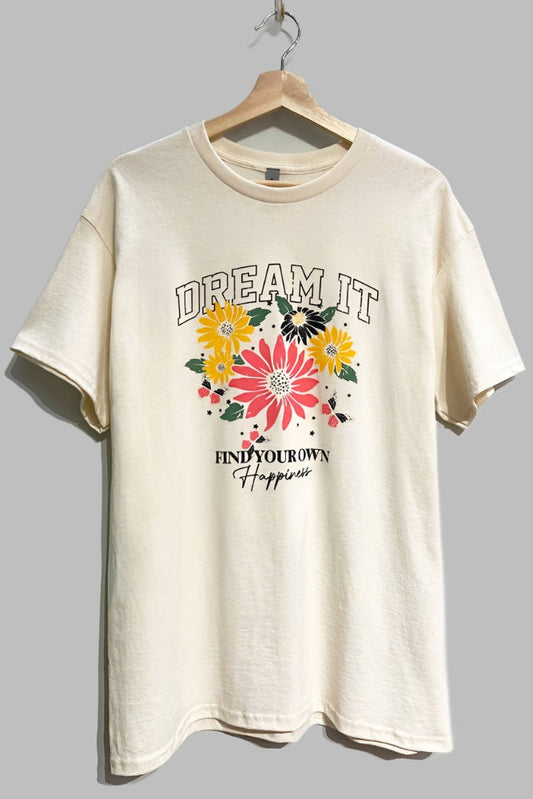 Dream it Oversized Natural T-Shirt