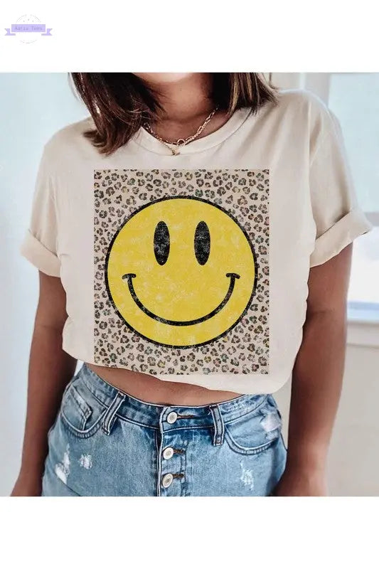 HAPPY LEOPARD T-SHIRT PLUS SIZE - Aaria Tees