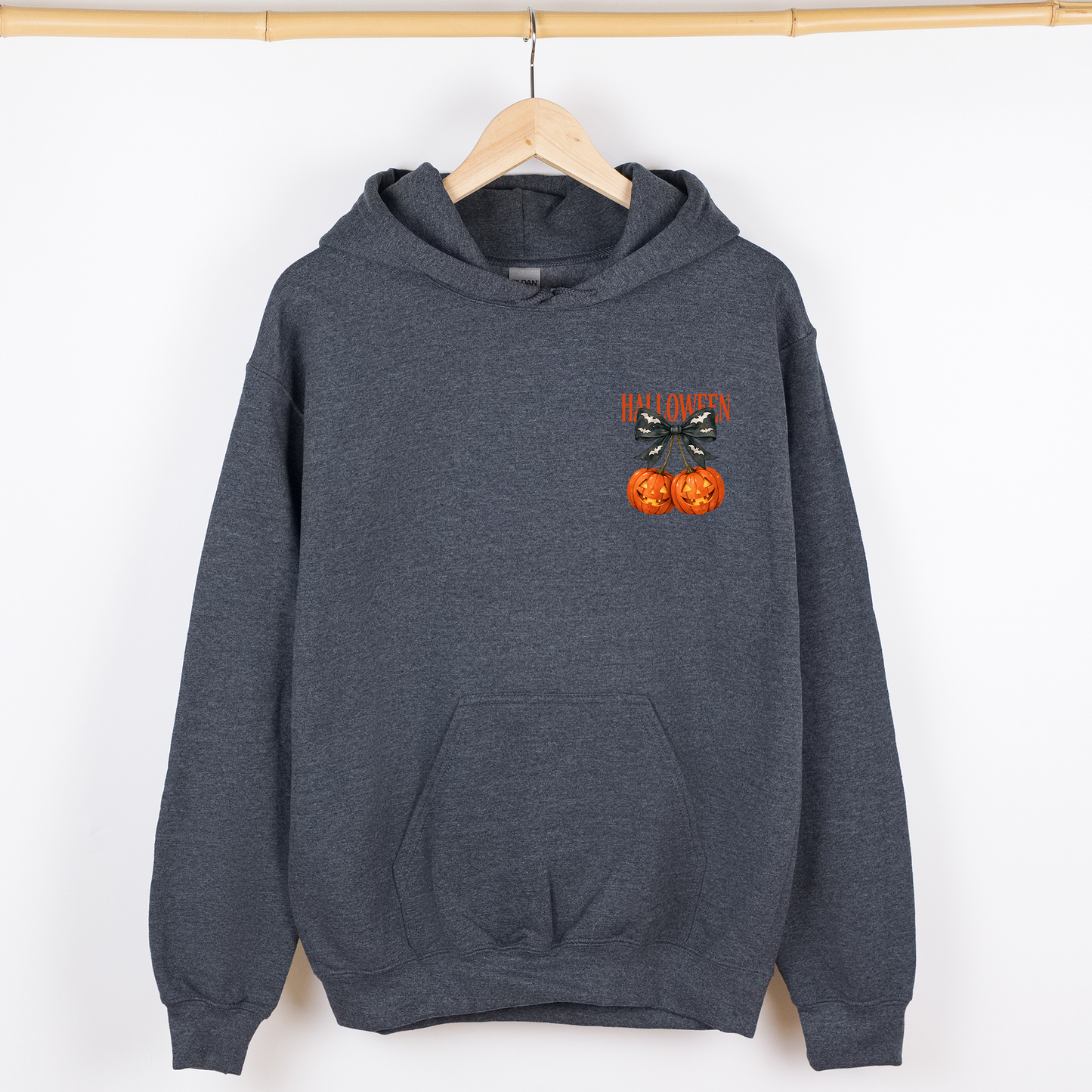 Halloween Jack-o-Lanterns, Cherry, Coquette, Cute, Adorable, Pocket, Graphic Hoodie, Hooded Sweatshirt