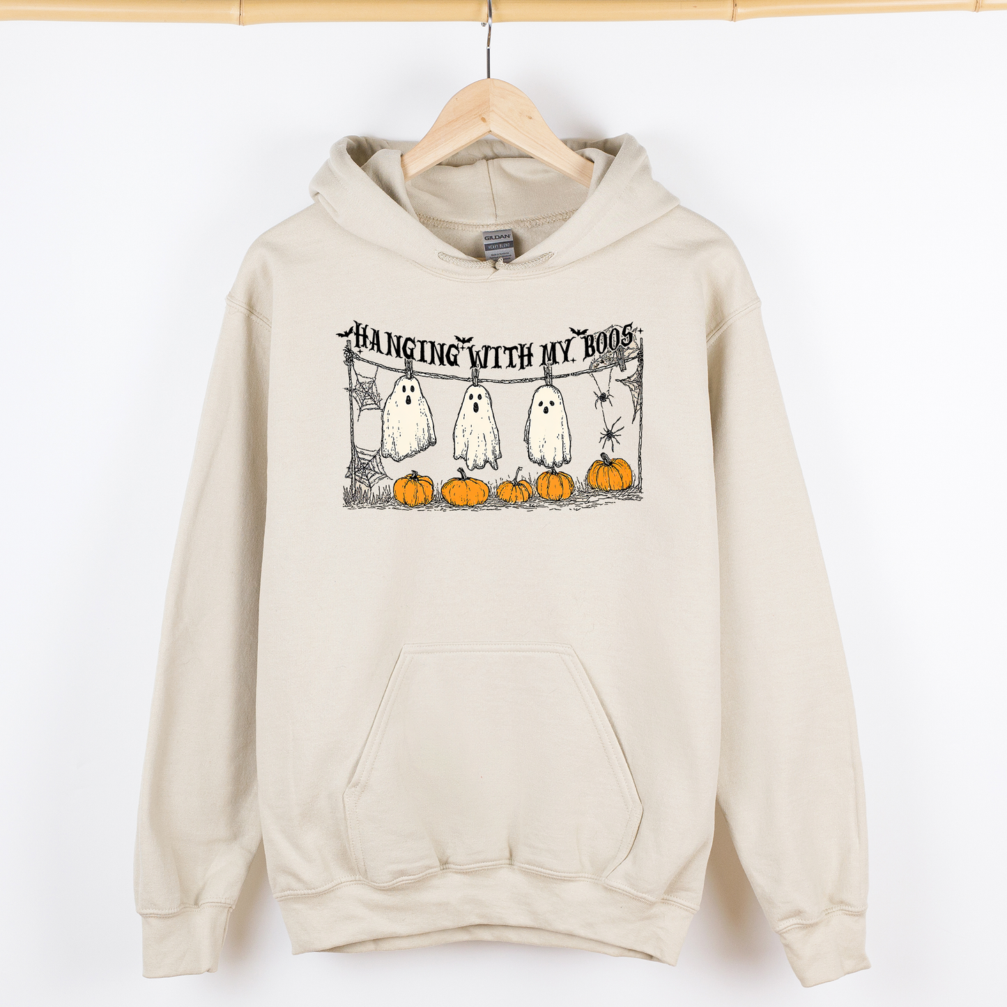 Hanging With My Boos, Ghosts, Halloween, Funny, Pumpkins, Graphic Hoodie, Hooded Sweatshirt