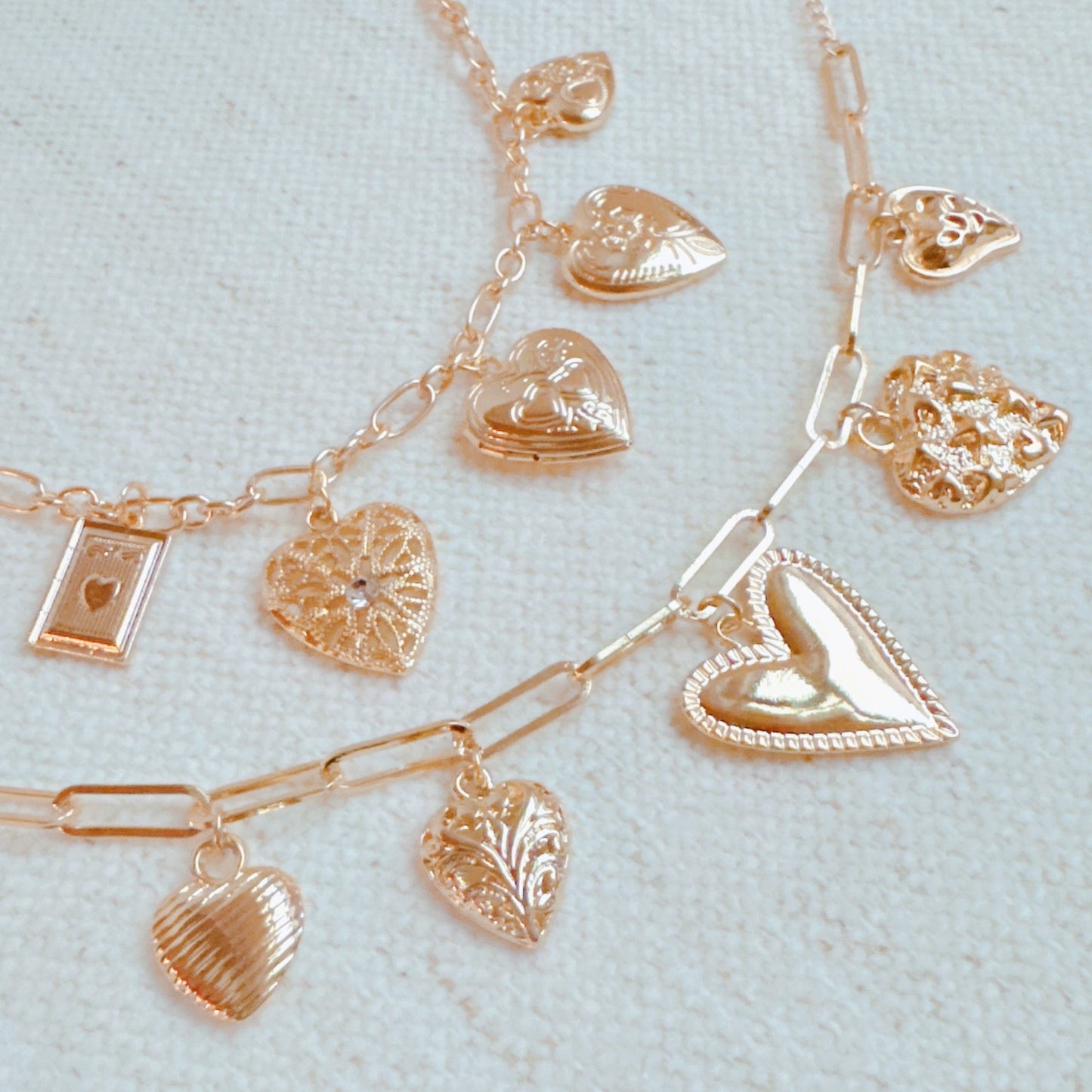 Heart Lockets Multi Charm Bracelet - Aaria Tees