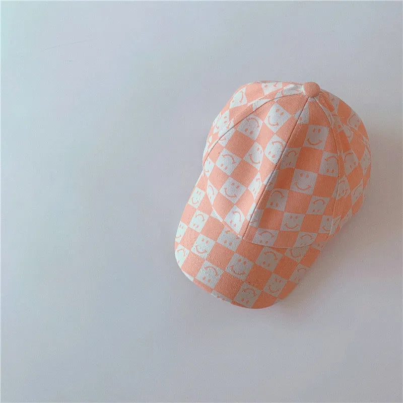 Checkered Smiley Face Baseball Cap