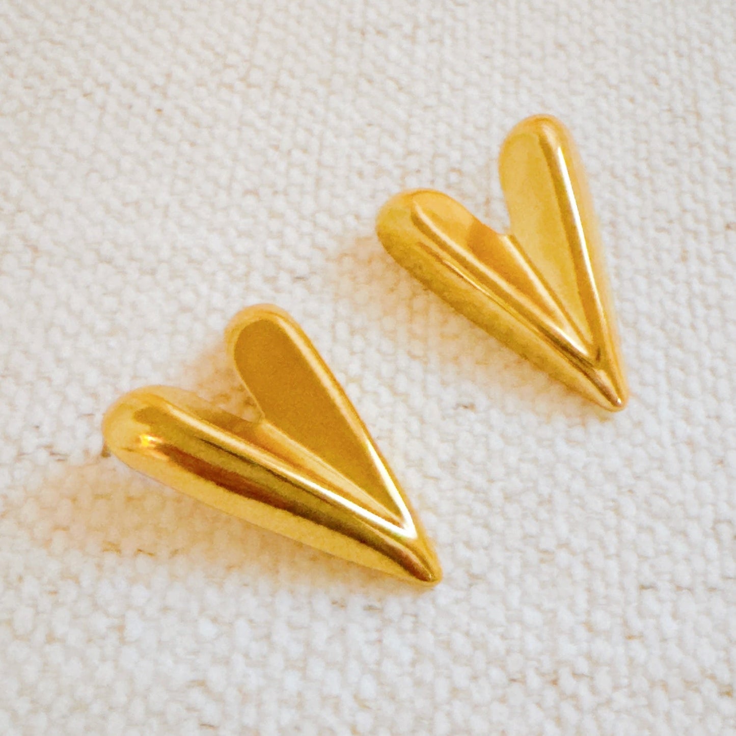 Hey Love Heart Stud Earrings - Aaria Tees