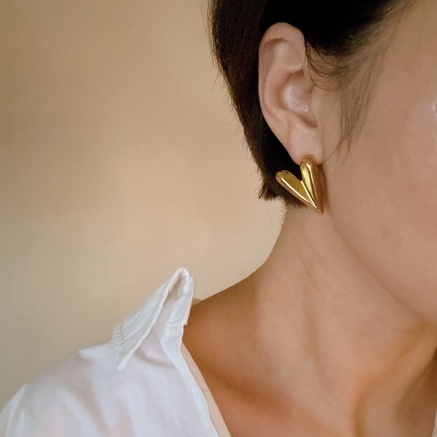 Hey Love Heart Stud Earrings - Aaria Tees