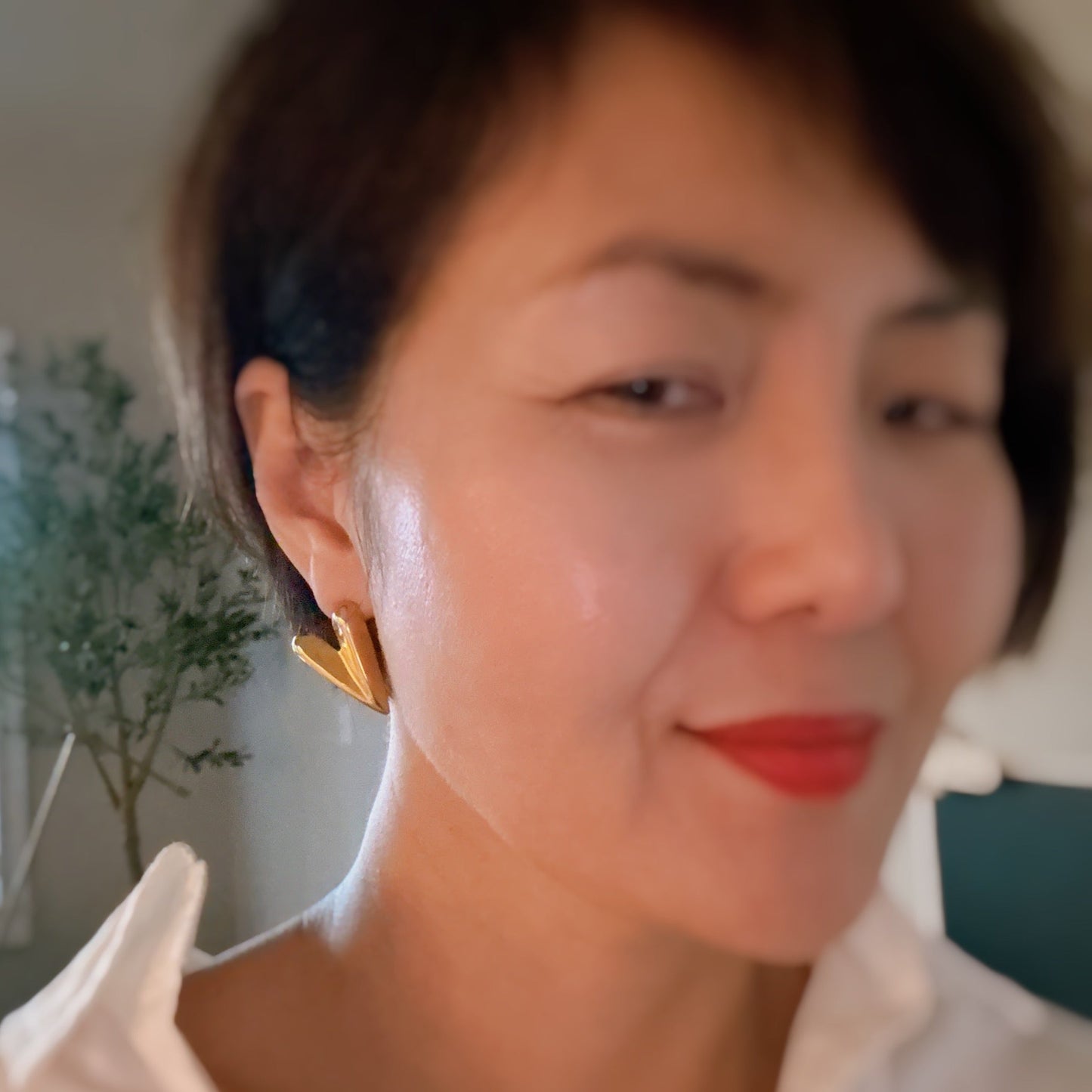 Hey Love Heart Stud Earrings - Aaria Tees