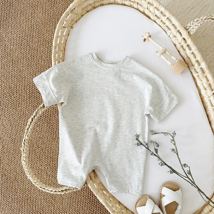 Casual Cotton Short Tee Jumpsuit