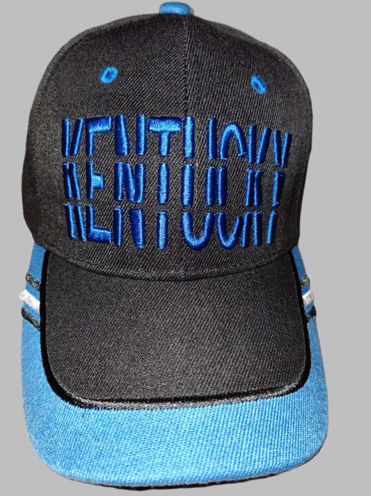 Embroidered Black Kentucky Adjustable Baseball Cap