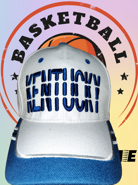 Embroidered White Kentucky Adjustable Baseball Cap