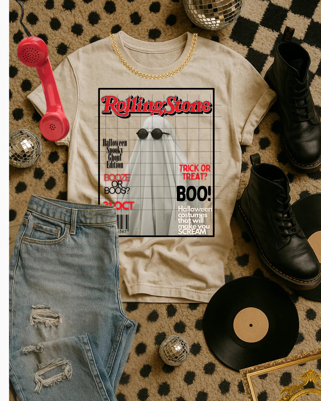 Spooky ghost mag cover tee or sweatshirt