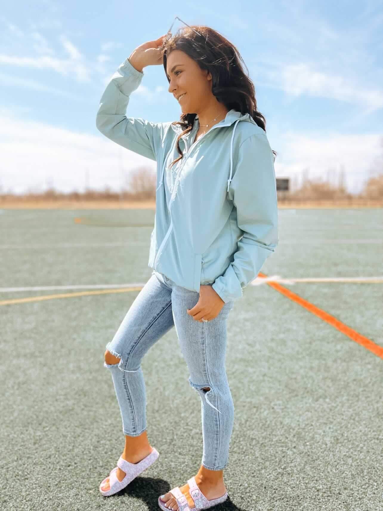 Mama Life Aqua Windbreaker