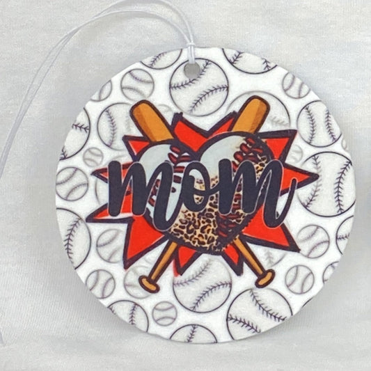 Baseball Mom Heart Car Freshener