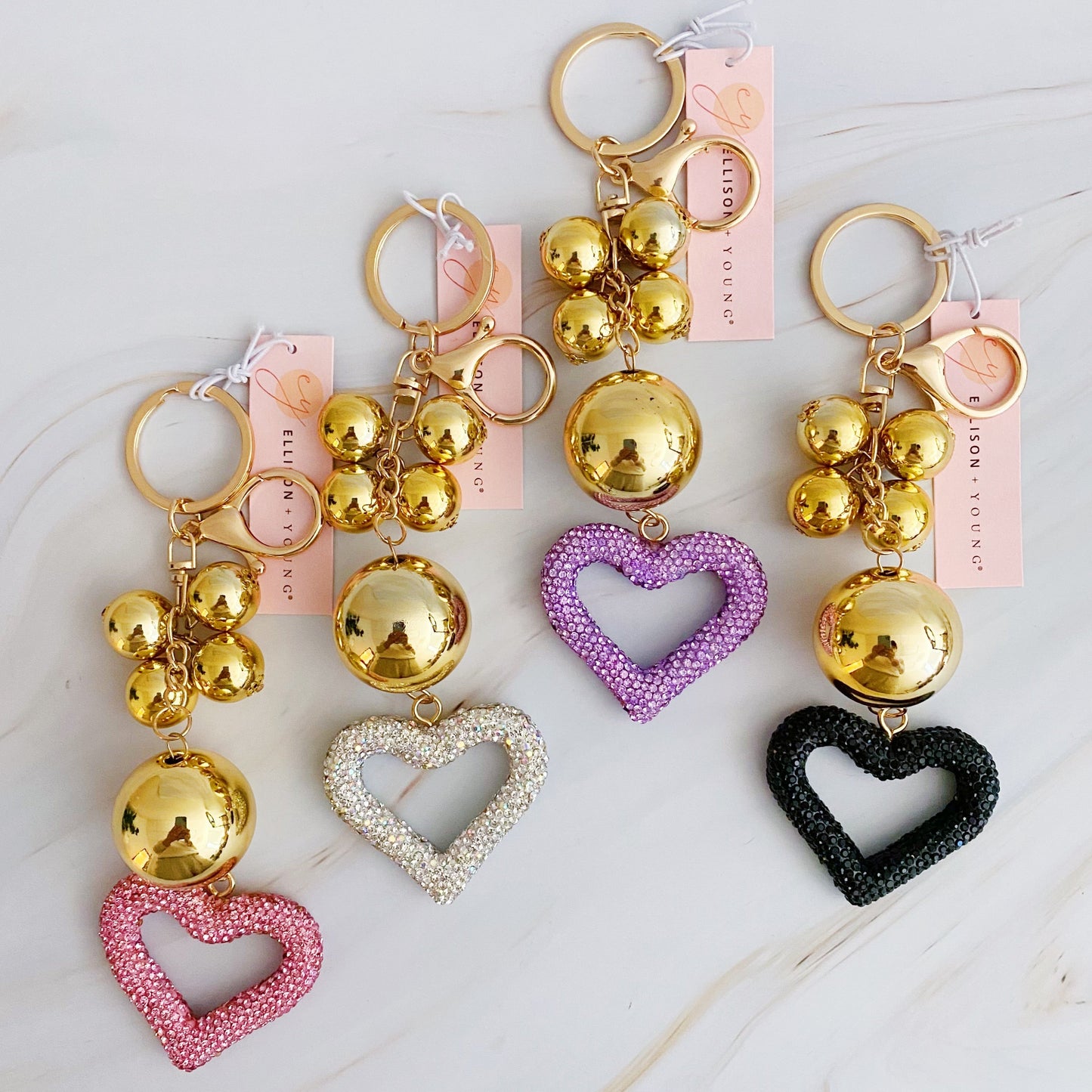 It Girl Glam Heart Bauble Key Chain - Aaria Tees