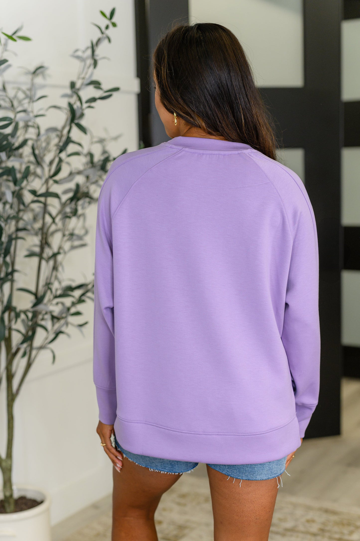 It's The Little Things Relaxed Scuba Pullover in Lavender (Online Exclusive)