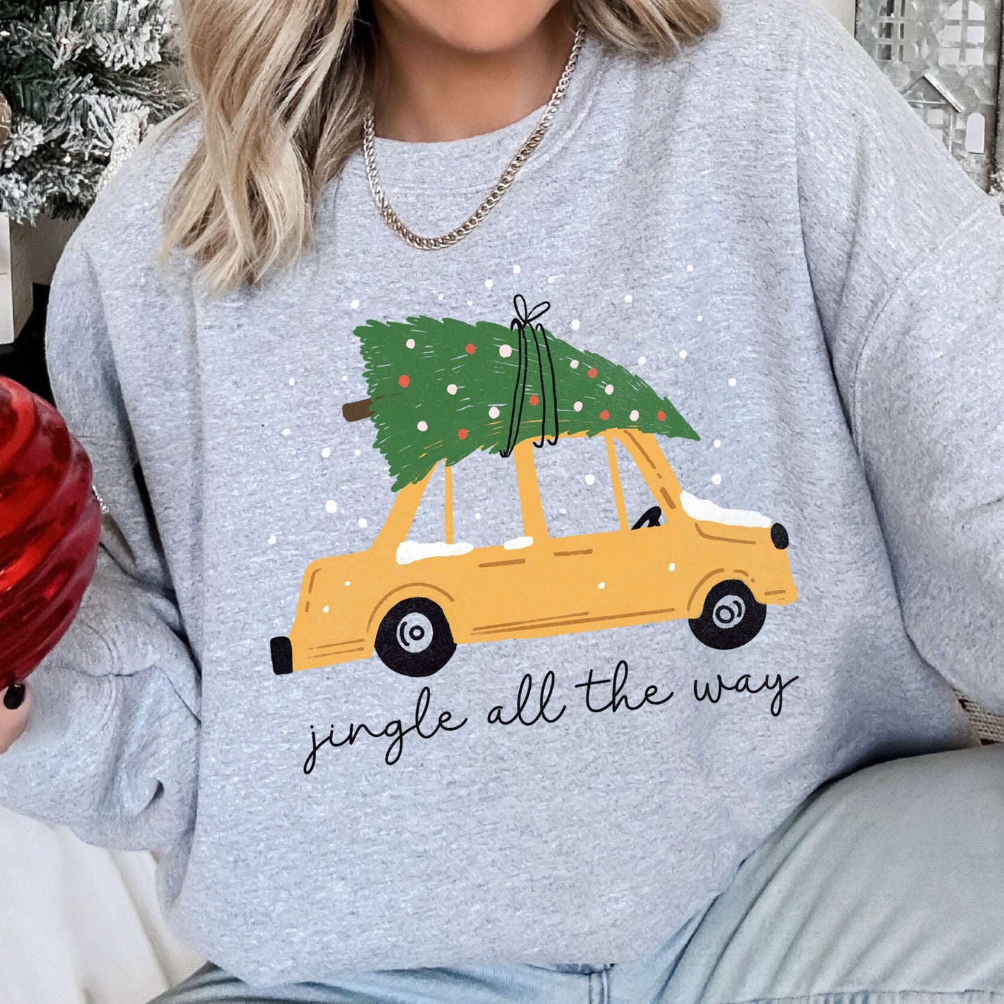 Jingle All The Way, Retro Car, Christmas Sweatshirt