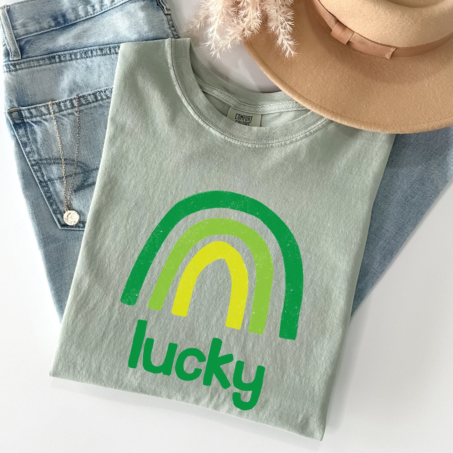 Lucky Rainbow, St Patrick's Day Comfort Colors Tshirt