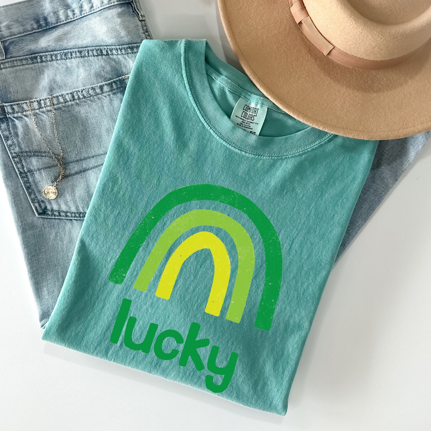 Lucky Rainbow, St Patrick's Day Comfort Colors Tshirt