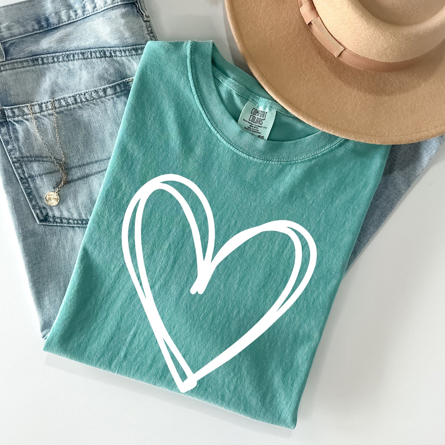 Double Heart, St Patrick's Day Comfort Colors Tshirt