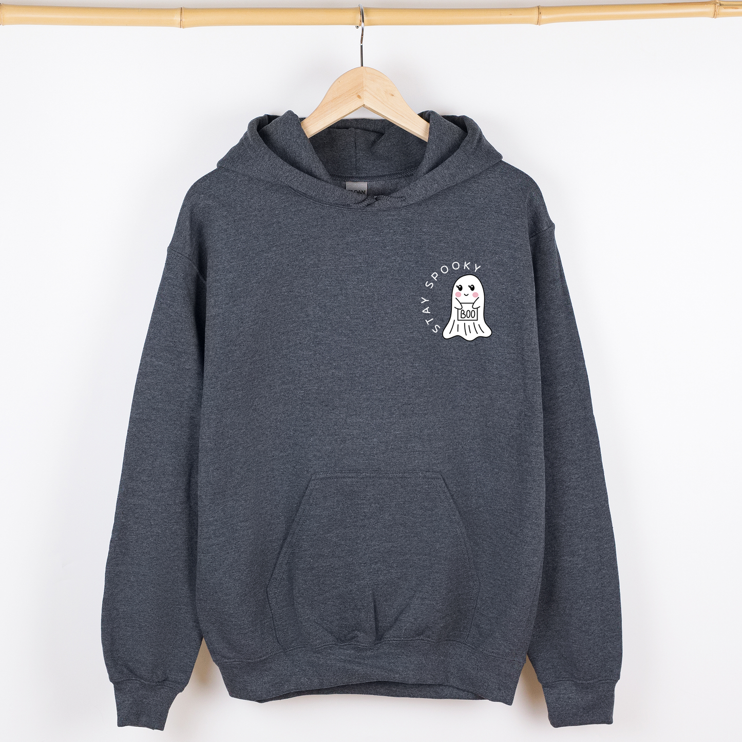 Stay Spooky, Ghost, Cute, Halloween Pocket, Graphic Hoodie, Hooded Sweatshirt
