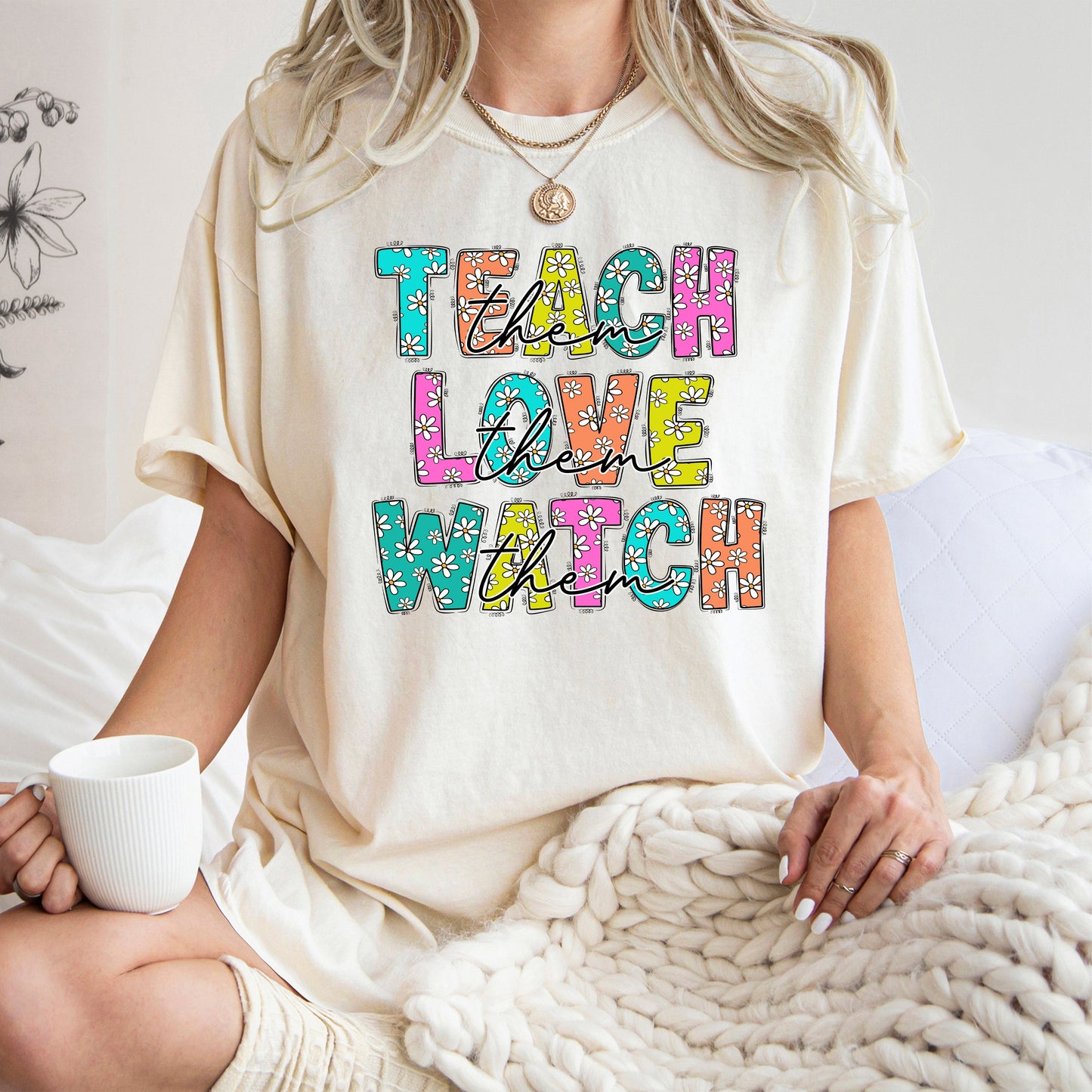 Teach Love Watch, Teacher, Back to School, First Day of School, Cute, Teacher Appreciation, Coquette, Comfort Colors T-Shirt