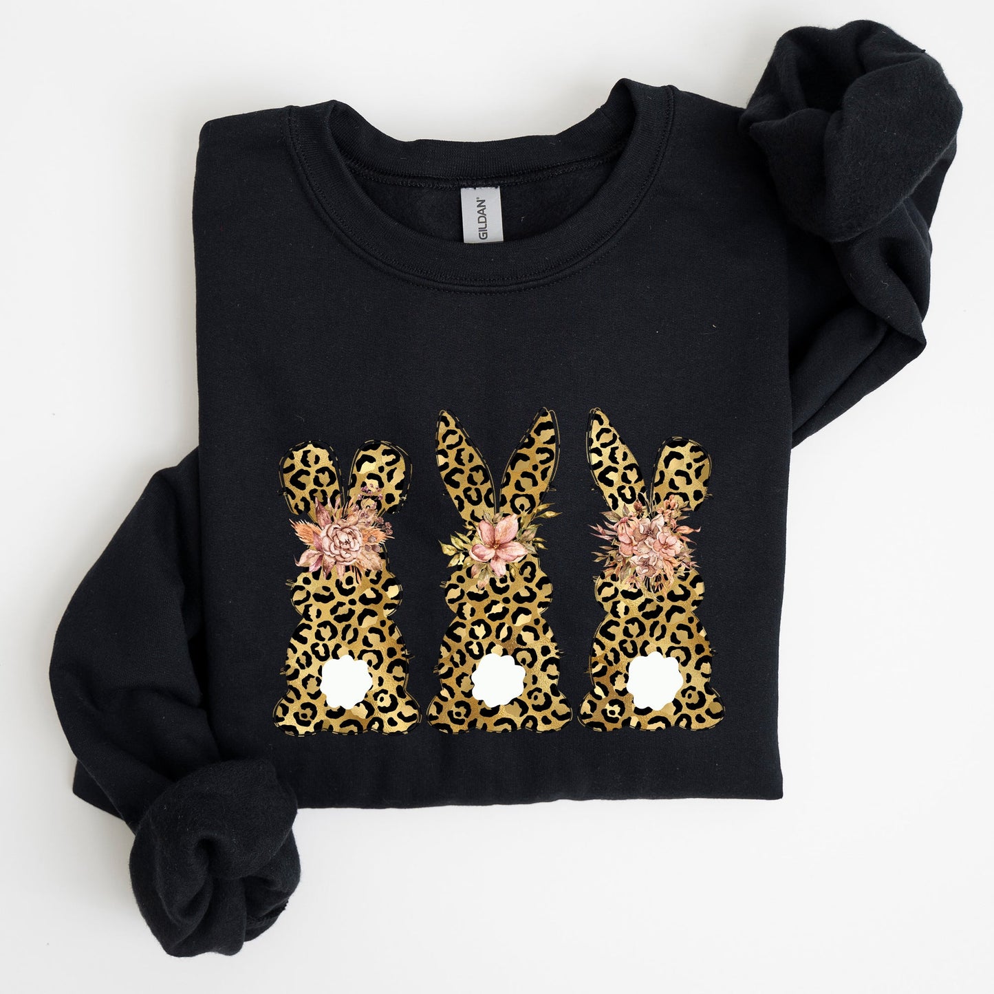 Leopard Print Easter Bunnies, Easter Rabbit Sweatshirt