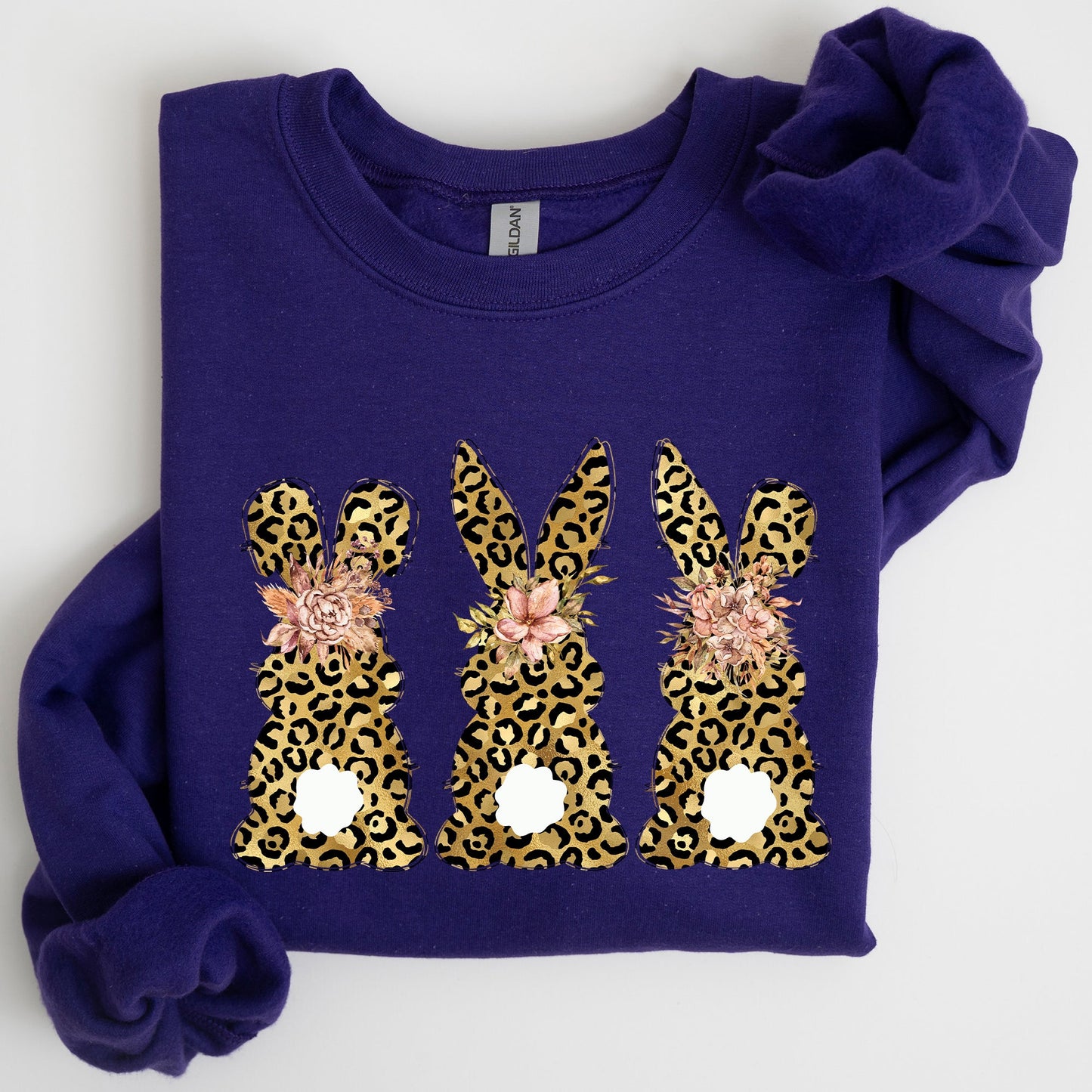 Leopard Print Easter Bunnies, Easter Rabbit Sweatshirt