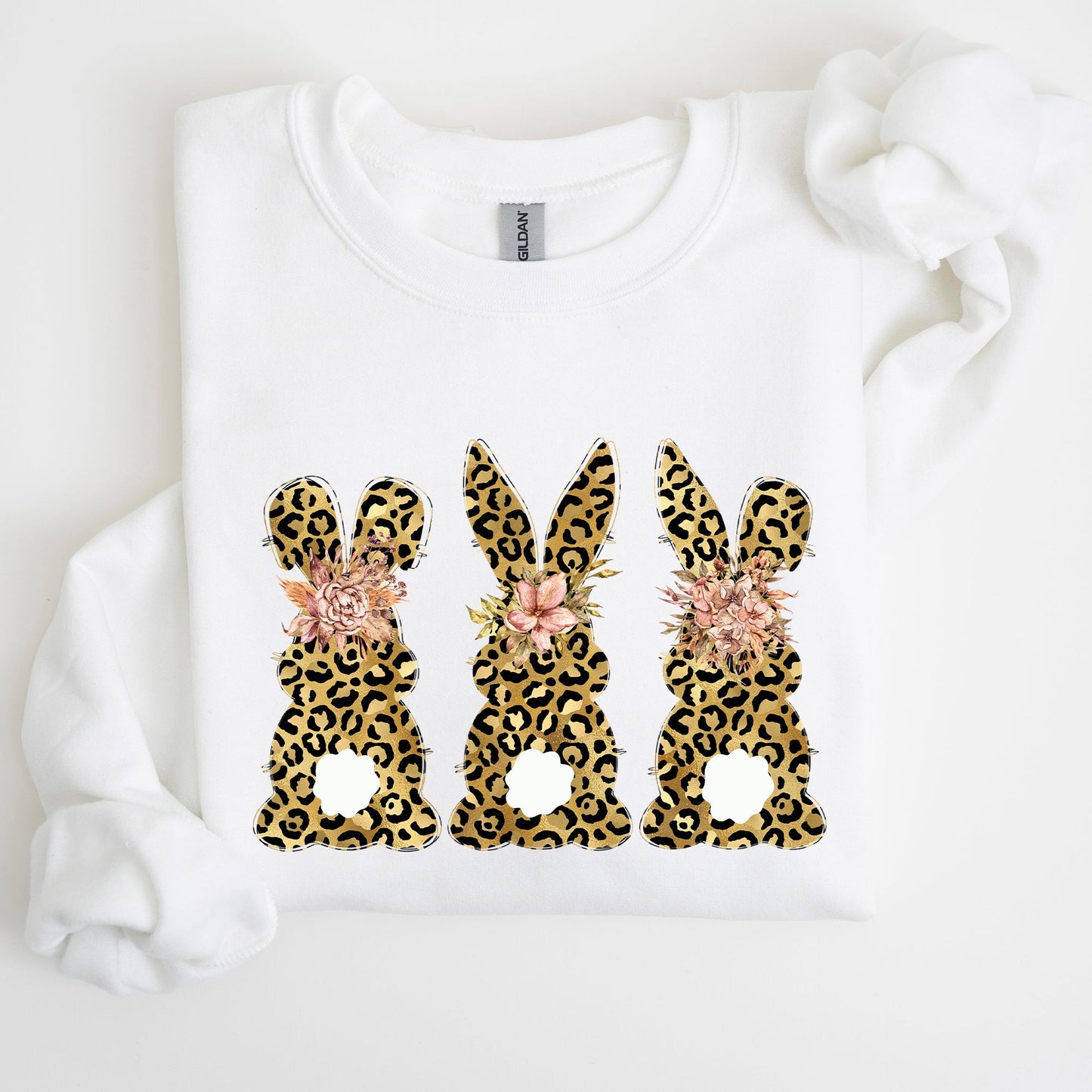 Leopard Print Easter Bunnies, Easter Rabbit Sweatshirt