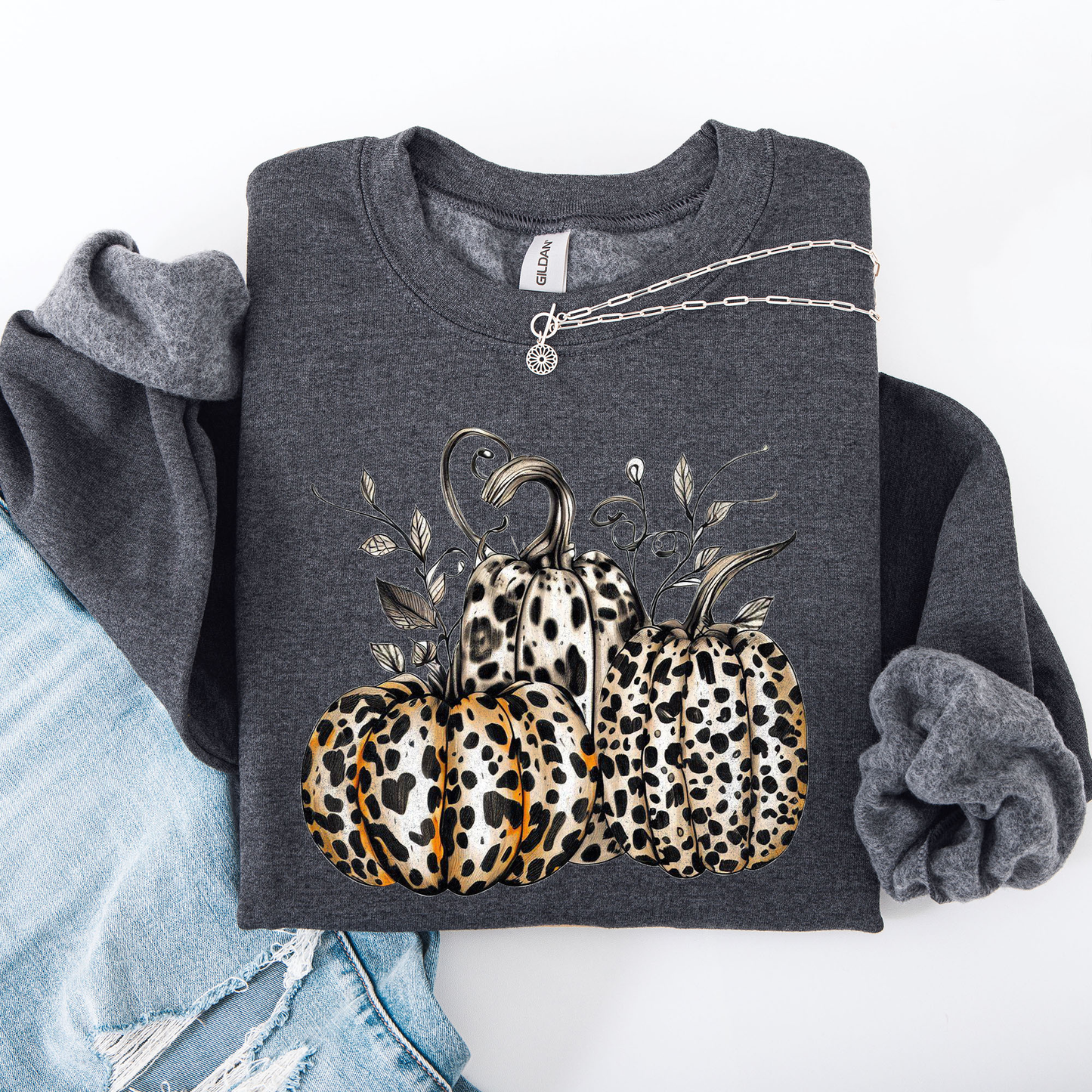 Leopard Print Pumpkins, Cute, Halloween, Autumn, Fall Sweatshirt