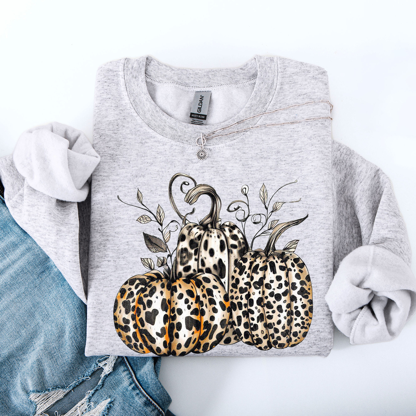 Leopard Print Pumpkins, Cute, Halloween, Autumn, Fall Sweatshirt