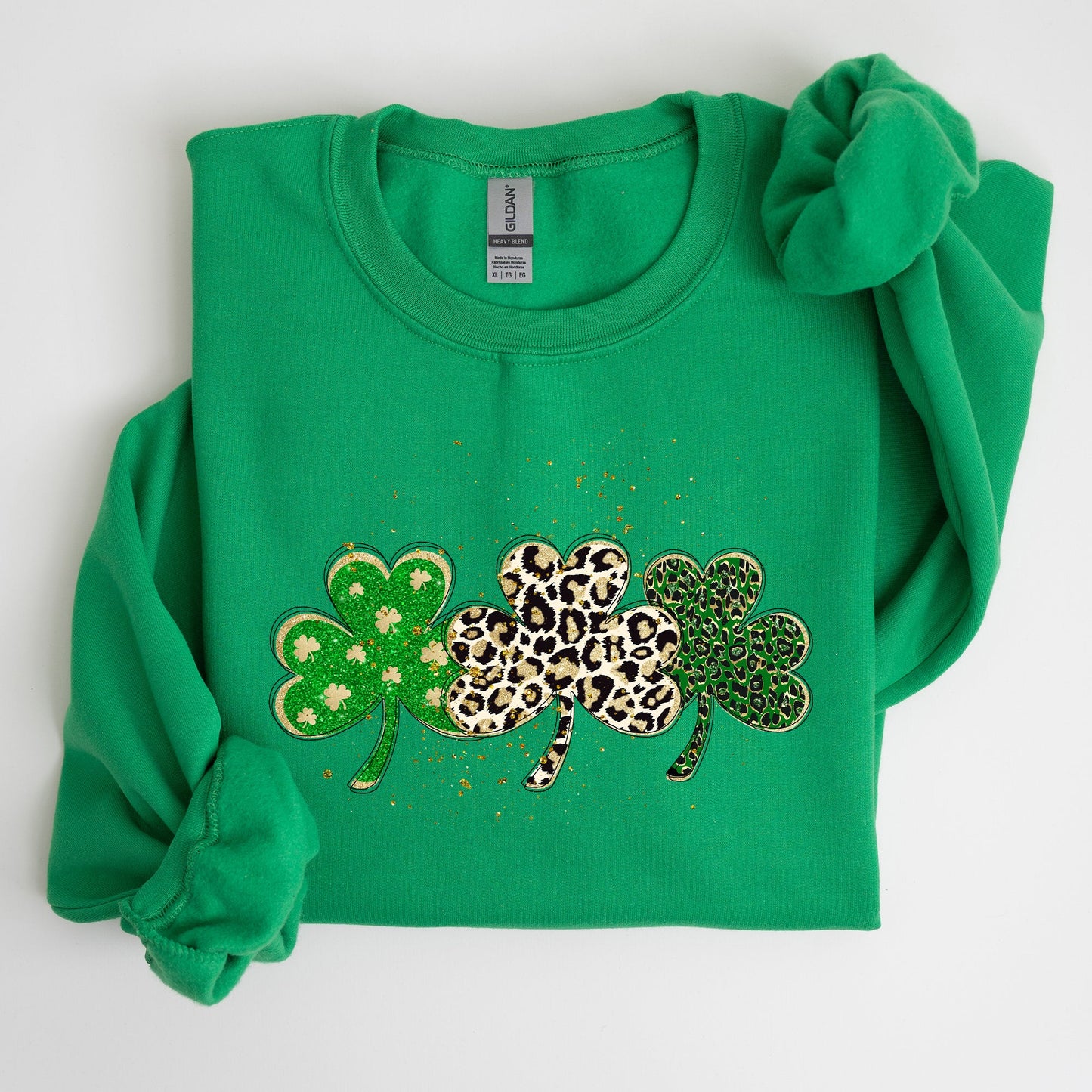Leopard Print Shamrocks, St Patrick's Day Sweatshirt