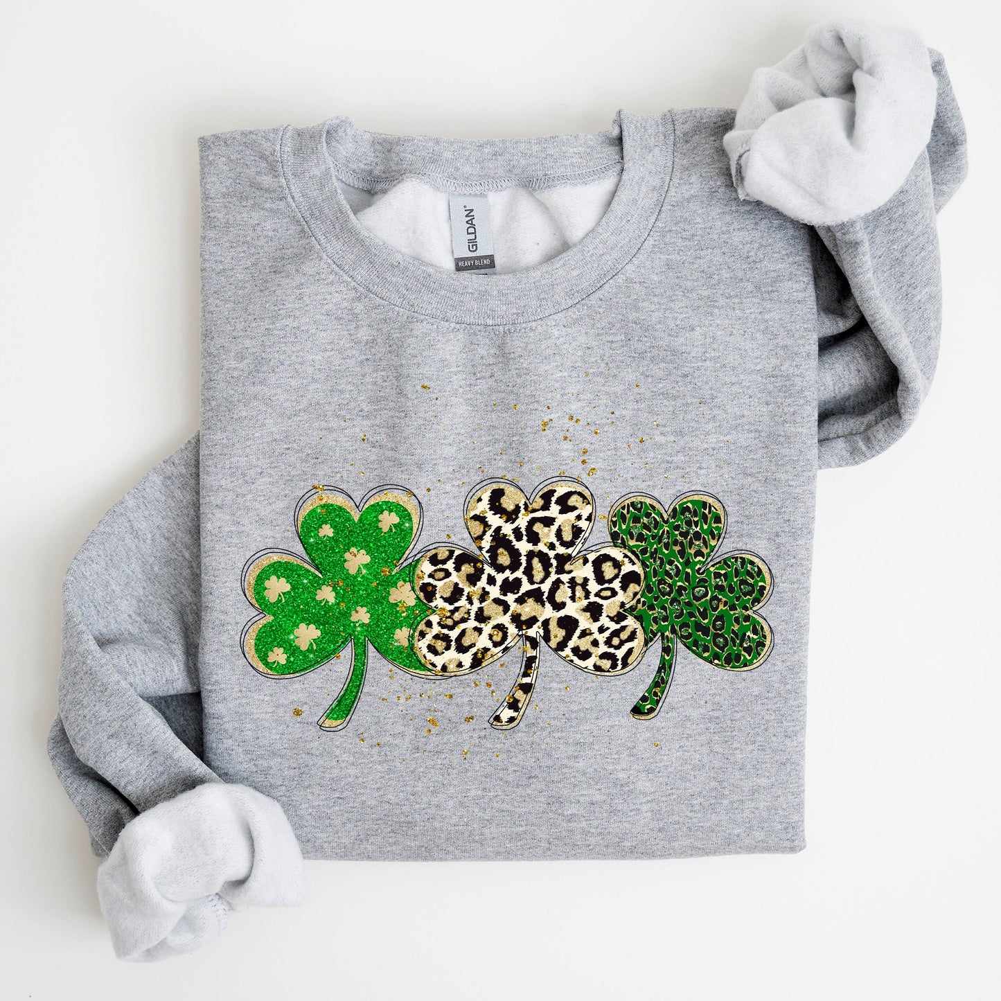 Leopard Print Shamrocks, St Patrick's Day Sweatshirt