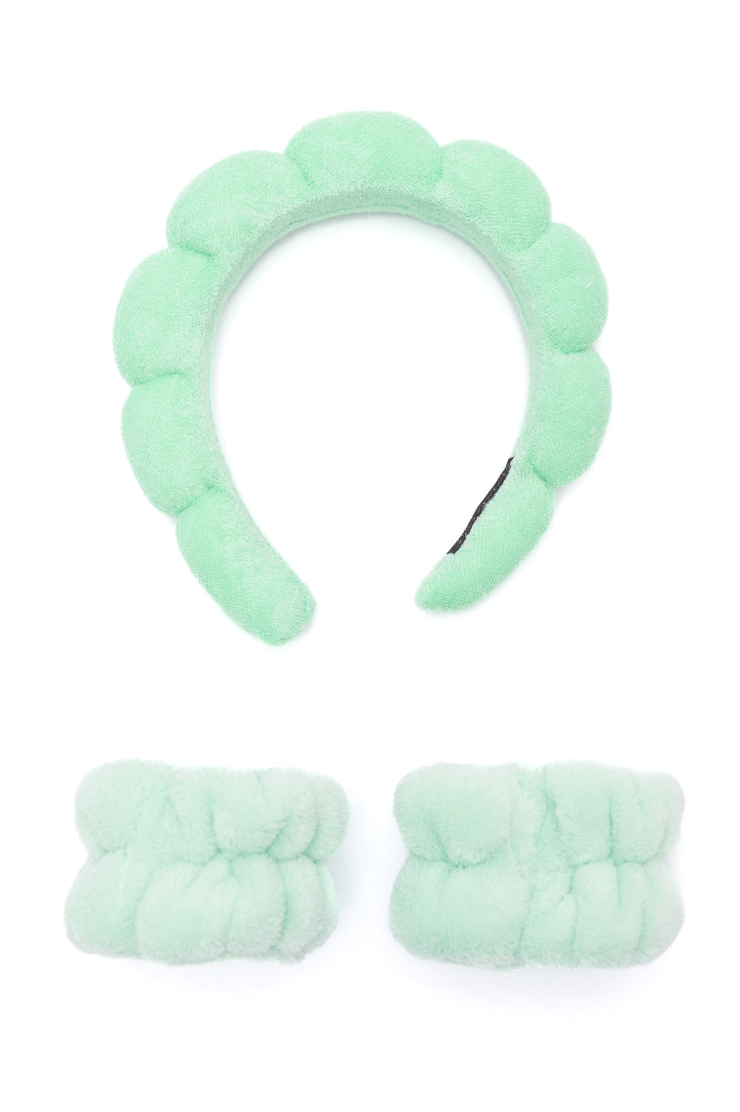 Lost in the Moment Headband and Wristband Set in Green (Online Exclusive)